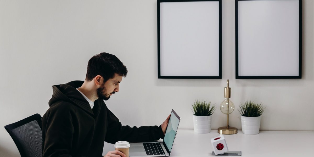 Man working on the laptop